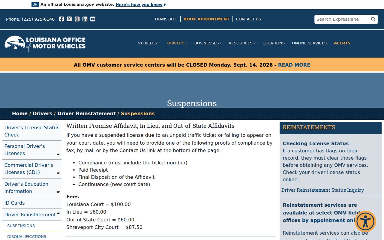 LaSalle Parish traffic warrant license compliance document choices
